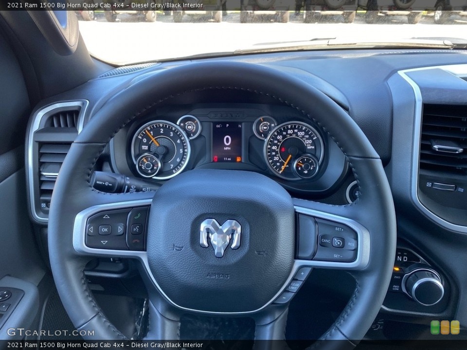 Diesel Gray/Black Interior Steering Wheel for the 2021 Ram 1500 Big Horn Quad Cab 4x4 #139606878