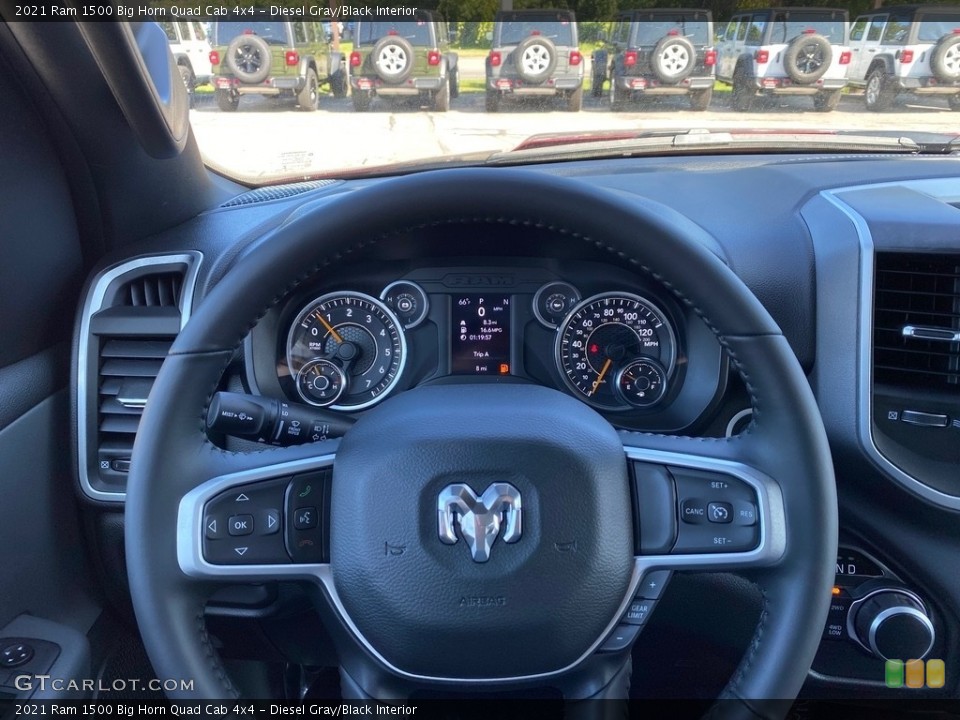 Diesel Gray/Black Interior Steering Wheel for the 2021 Ram 1500 Big Horn Quad Cab 4x4 #139607166