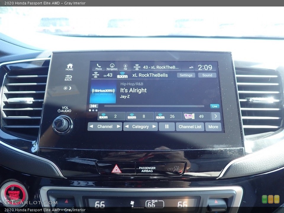 Gray Interior Controls for the 2020 Honda Passport Elite AWD #139608792