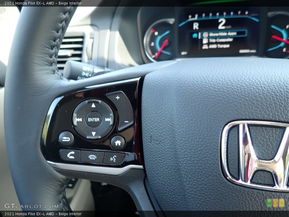 Beige Interior Steering Wheel for the 2021 Honda Pilot EX-L AWD #139609194
