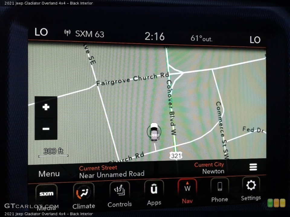 Black Interior Navigation for the 2021 Jeep Gladiator Overland 4x4 #139620580
