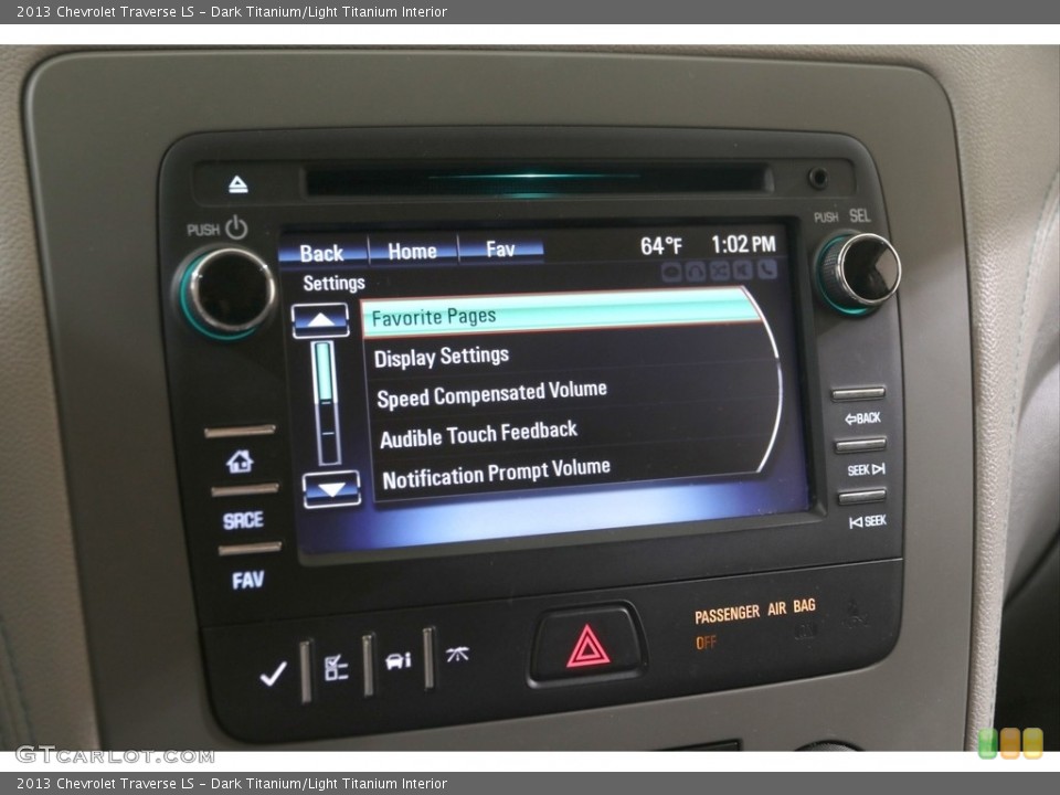 Dark Titanium/Light Titanium Interior Controls for the 2013 Chevrolet Traverse LS #139622599