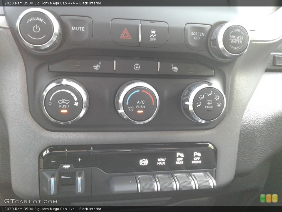 Black Interior Controls for the 2020 Ram 3500 Big Horn Mega Cab 4x4 #139624930