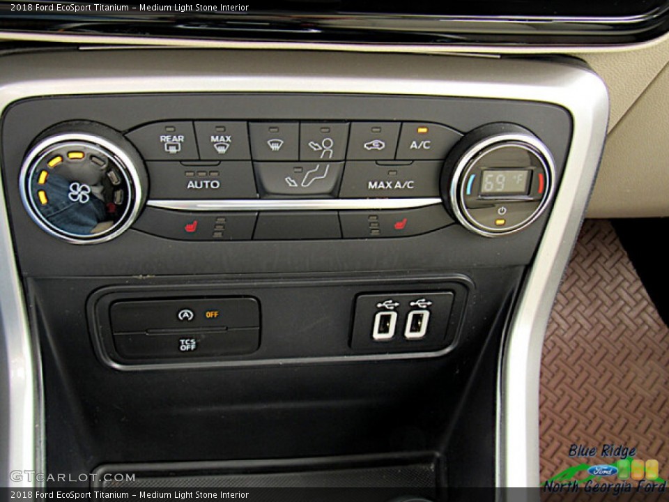 Medium Light Stone Interior Controls for the 2018 Ford EcoSport Titanium #139627189