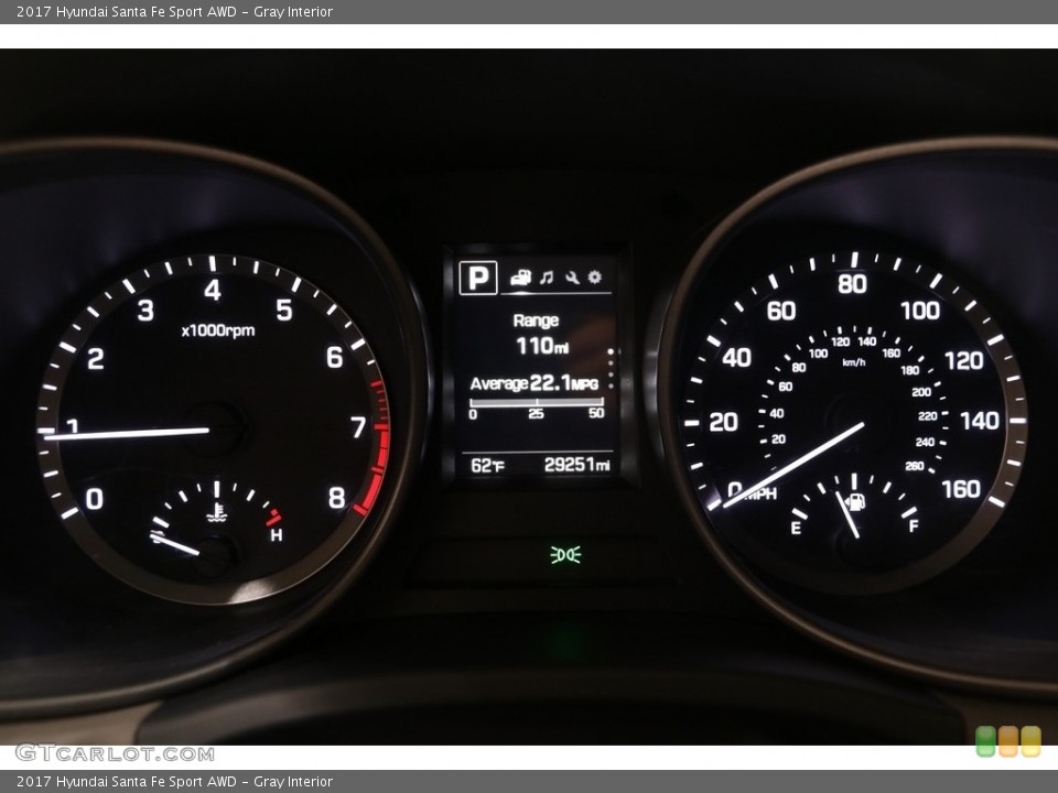 Gray Interior Gauges for the 2017 Hyundai Santa Fe Sport AWD #139633656
