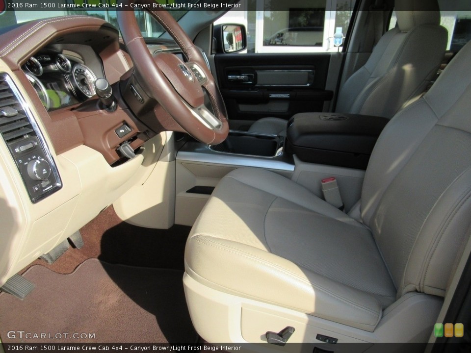 Canyon Brown/Light Frost Beige Interior Front Seat for the 2016 Ram 1500 Laramie Crew Cab 4x4 #139634376