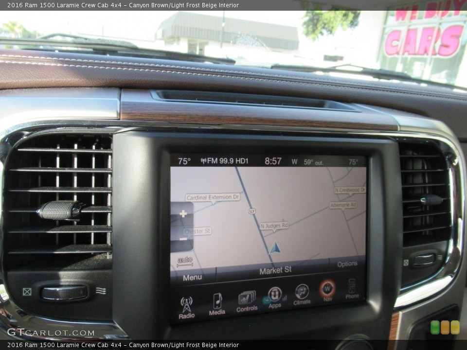 Canyon Brown/Light Frost Beige Interior Navigation for the 2016 Ram 1500 Laramie Crew Cab 4x4 #139634526
