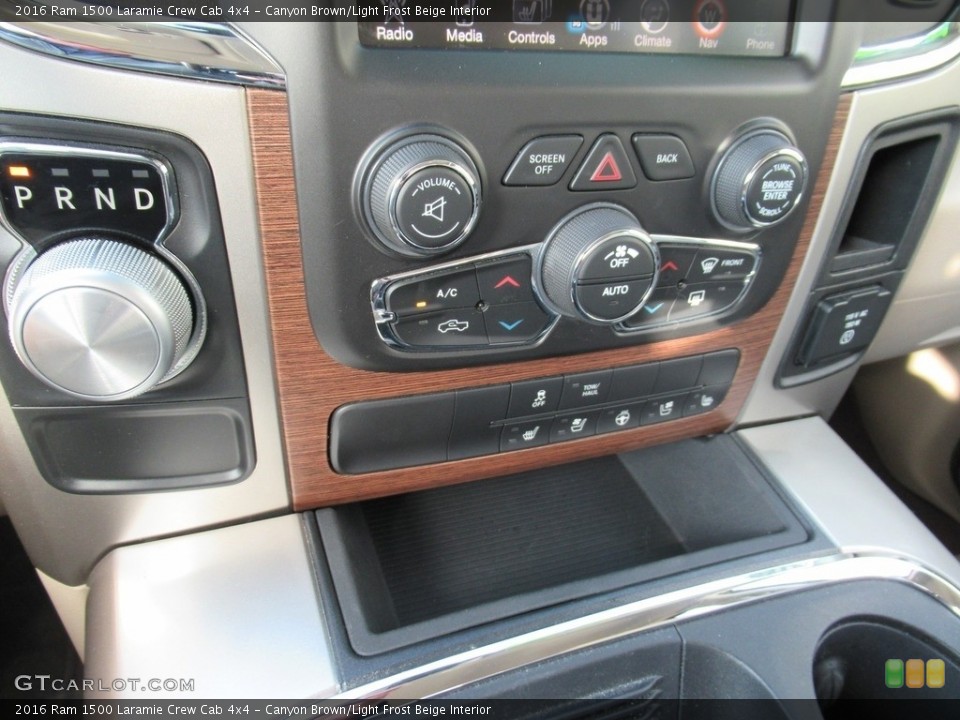 Canyon Brown/Light Frost Beige Interior Controls for the 2016 Ram 1500 Laramie Crew Cab 4x4 #139634553