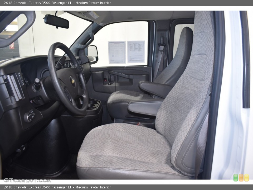 Medium Pewter Interior Front Seat for the 2018 Chevrolet Express 3500 Passenger LT #139635060