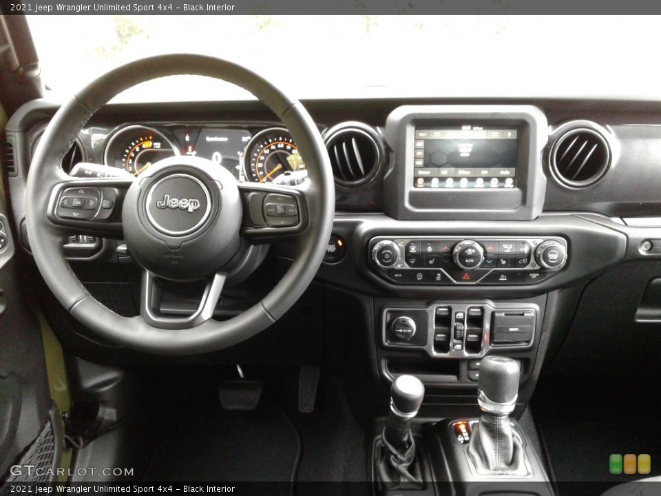 Black Interior Dashboard for the 2021 Jeep Wrangler Unlimited Sport 4x4 #139638369