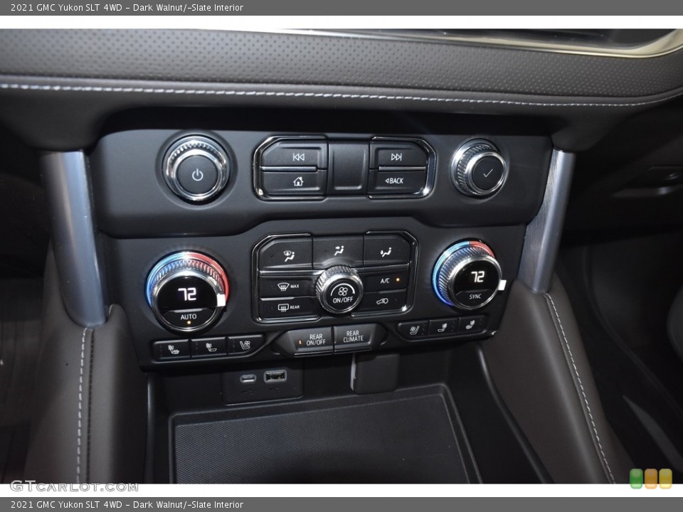 Dark Walnut/­Slate Interior Controls for the 2021 GMC Yukon SLT 4WD #139639311
