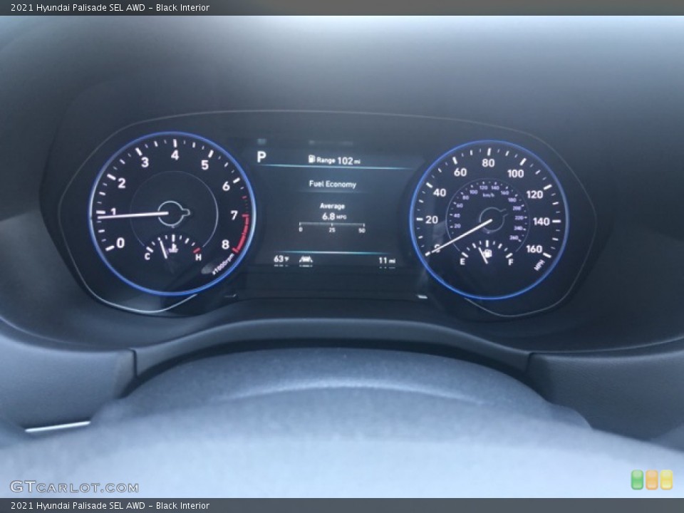 Black Interior Gauges for the 2021 Hyundai Palisade SEL AWD #139640718