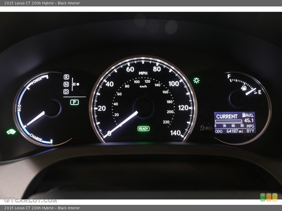 Black Interior Gauges for the 2015 Lexus CT 200h Hybrid #139650793