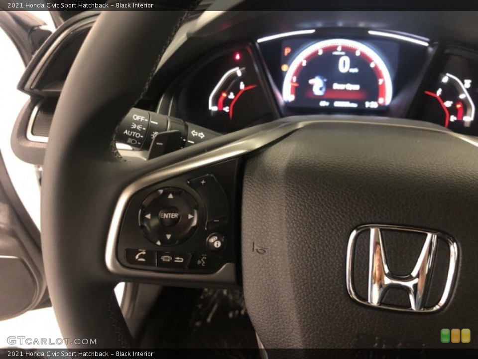 Black Interior Steering Wheel for the 2021 Honda Civic Sport Hatchback #139652917