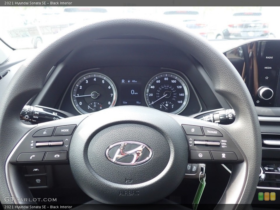 Black Interior Steering Wheel for the 2021 Hyundai Sonata SE #139656064