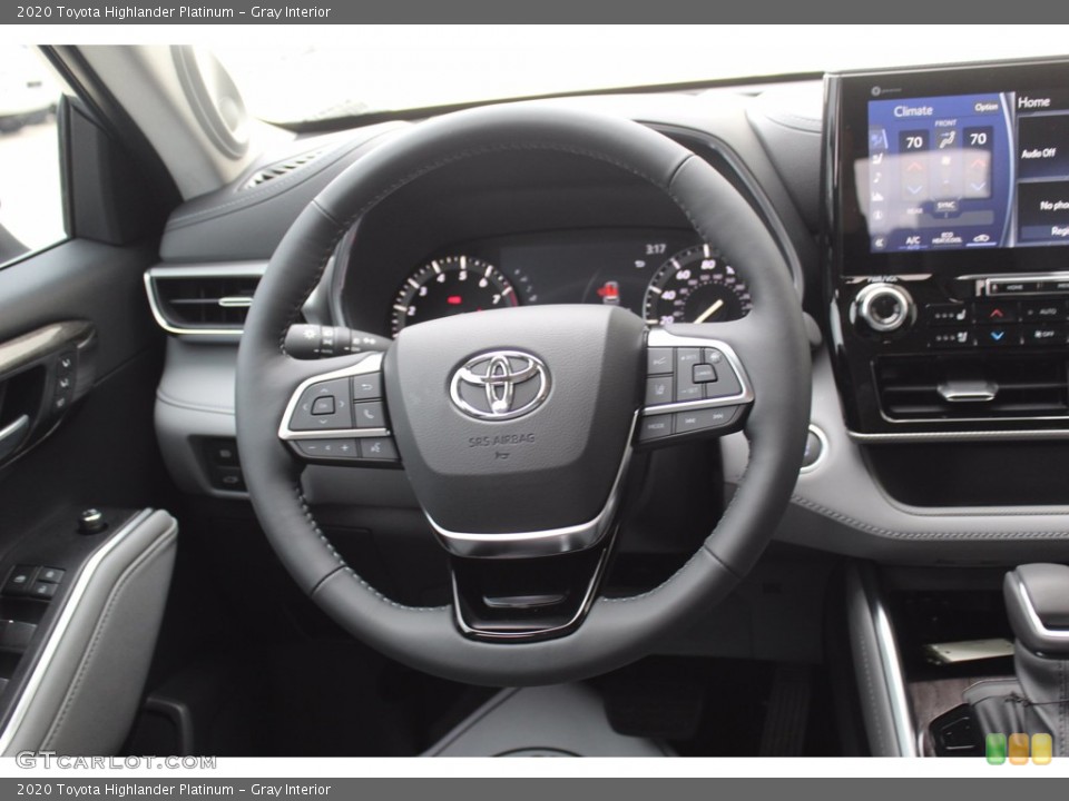 Gray Interior Steering Wheel for the 2020 Toyota Highlander Platinum #139658256