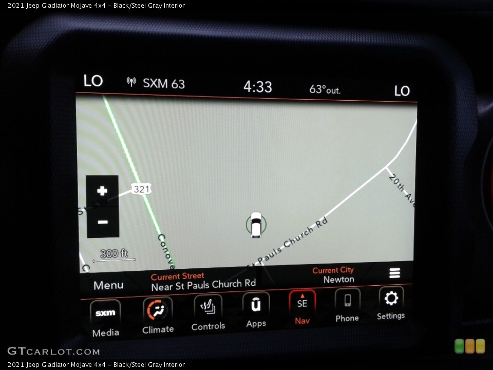 Black/Steel Gray Interior Navigation for the 2021 Jeep Gladiator Mojave 4x4 #139660687