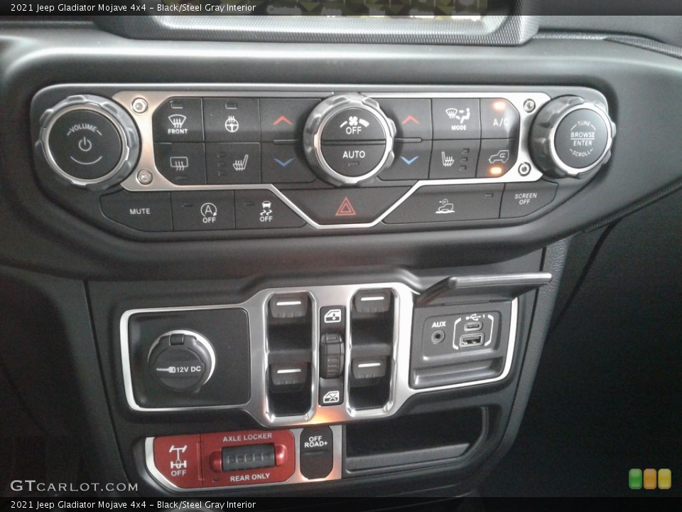 Black/Steel Gray Interior Controls for the 2021 Jeep Gladiator Mojave 4x4 #139660765