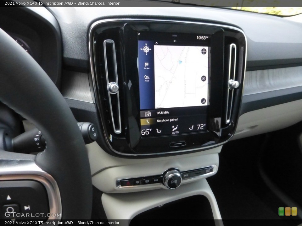 Blond/Charcoal Interior Controls for the 2021 Volvo XC40 T5 Inscription AWD #139665079