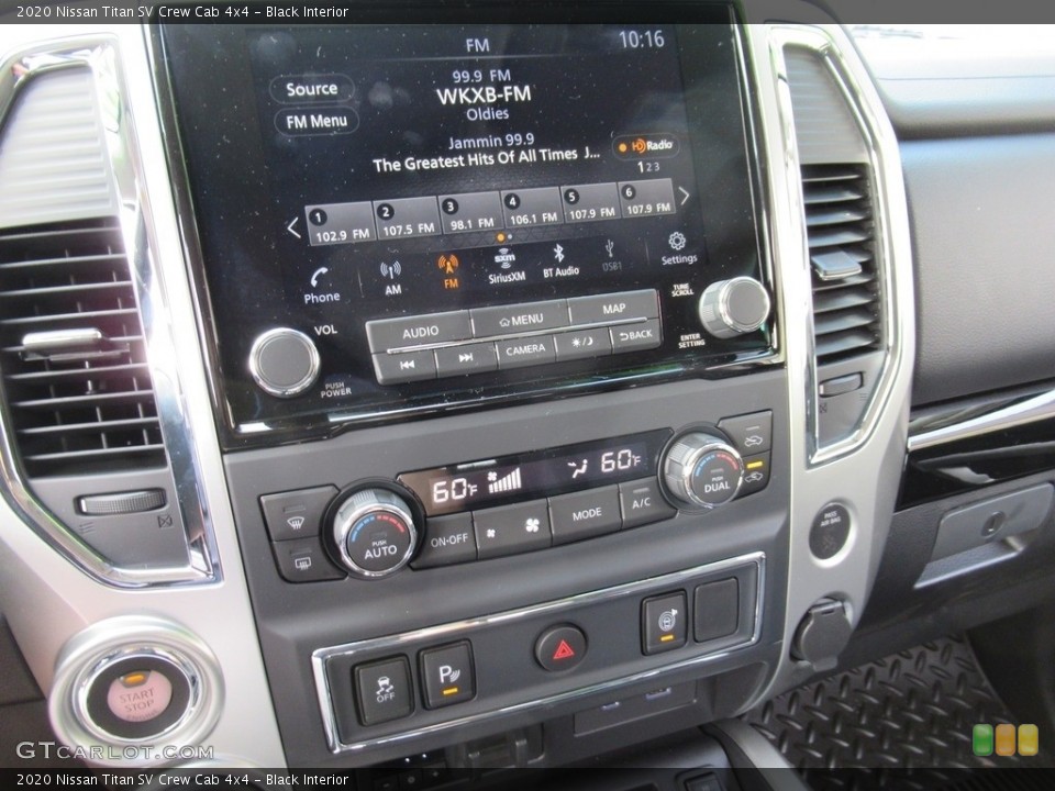 Black Interior Controls for the 2020 Nissan Titan SV Crew Cab 4x4 #139667395