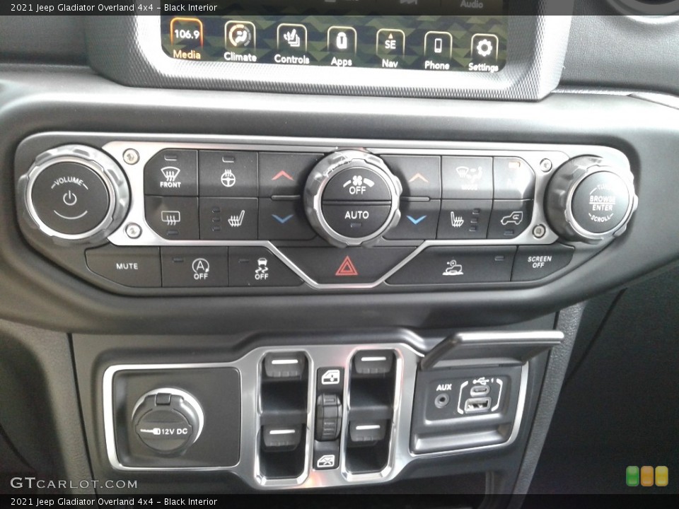 Black Interior Controls for the 2021 Jeep Gladiator Overland 4x4 #139669080