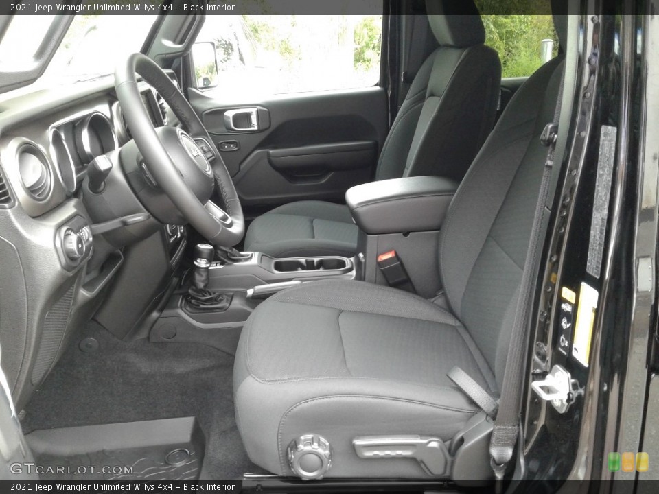 Black Interior Front Seat for the 2021 Jeep Wrangler Unlimited Willys 4x4 #139670340