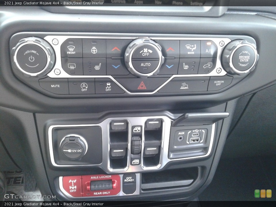 Black/Steel Gray Interior Controls for the 2021 Jeep Gladiator Mojave 4x4 #139674492