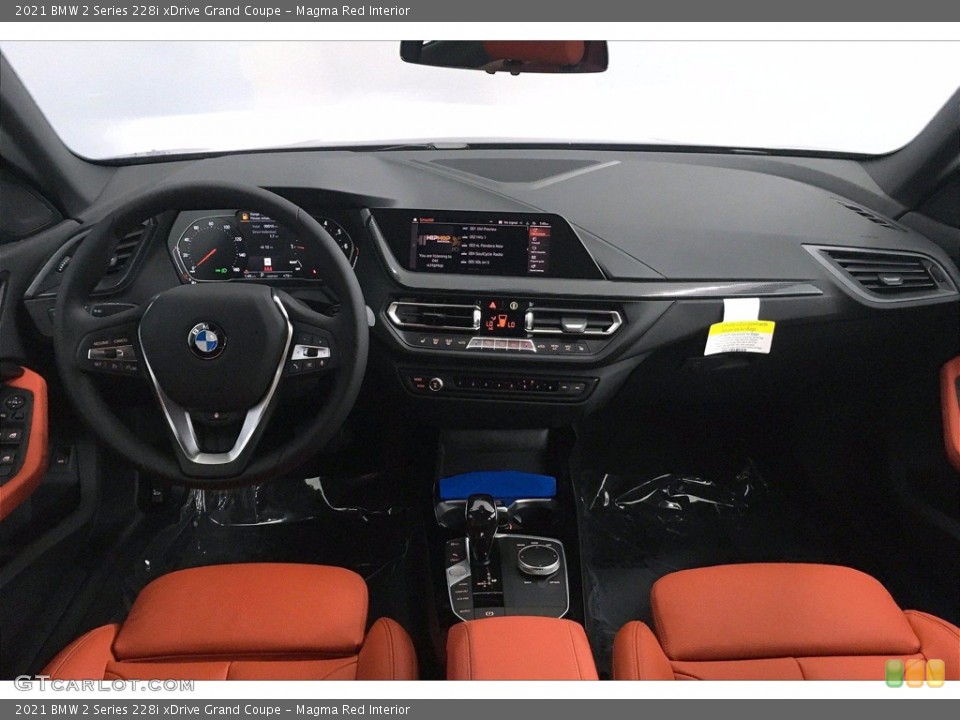 Magma Red Interior Dashboard for the 2021 BMW 2 Series 228i xDrive Grand Coupe #139675620