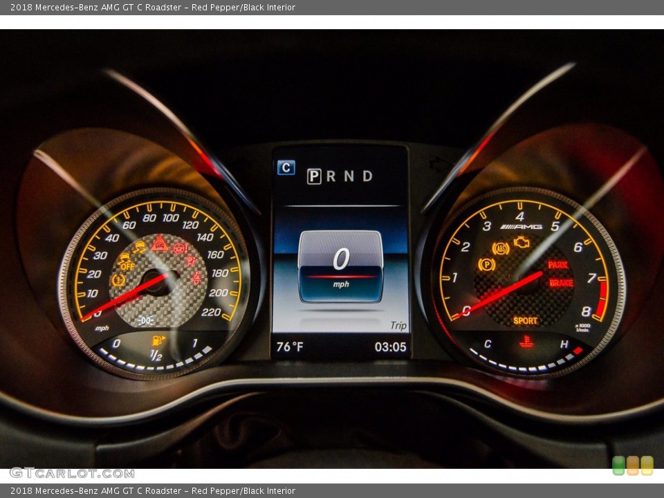 Red Pepper/Black Interior Gauges for the 2018 Mercedes-Benz AMG GT C Roadster #139675983