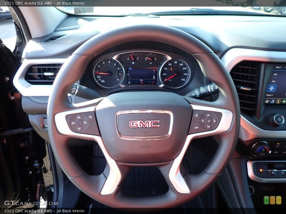 Jet Black Interior Steering Wheel for the 2021 GMC Acadia SLE AWD #139677958