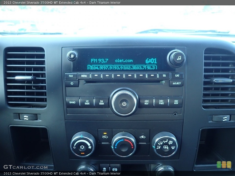Dark Titanium Interior Controls for the 2013 Chevrolet Silverado 3500HD WT Extended Cab 4x4 #139682287