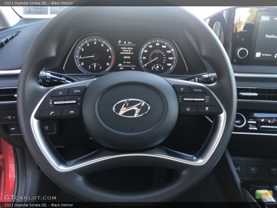 Black Interior Steering Wheel for the 2021 Hyundai Sonata SEL #139685410