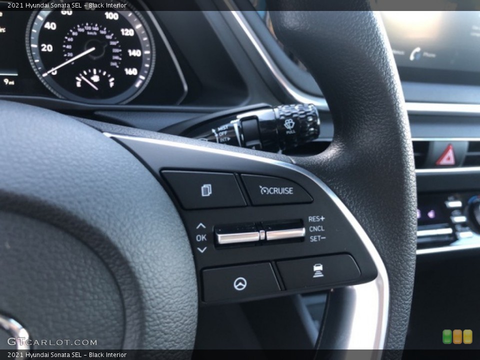Black Interior Steering Wheel for the 2021 Hyundai Sonata SEL #139685461