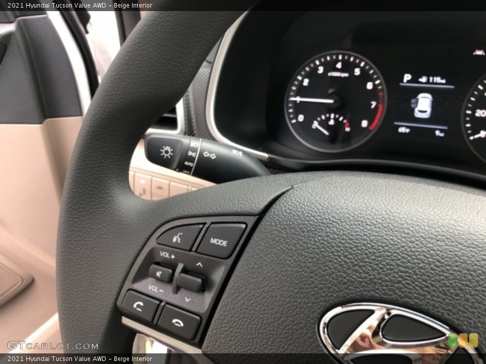 Beige Interior Steering Wheel for the 2021 Hyundai Tucson Value AWD #139687576