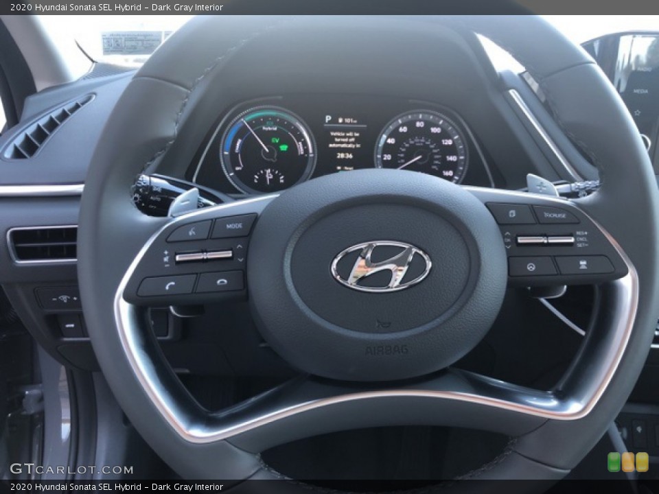 Dark Gray Interior Steering Wheel for the 2020 Hyundai Sonata SEL Hybrid #139687966