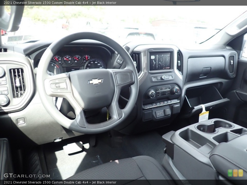 Jet Black Interior Photo for the 2021 Chevrolet Silverado 1500 Custom Double Cab 4x4 #139689631