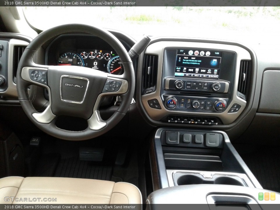 Cocoa/­Dark Sand Interior Dashboard for the 2018 GMC Sierra 3500HD Denali Crew Cab 4x4 #139692615