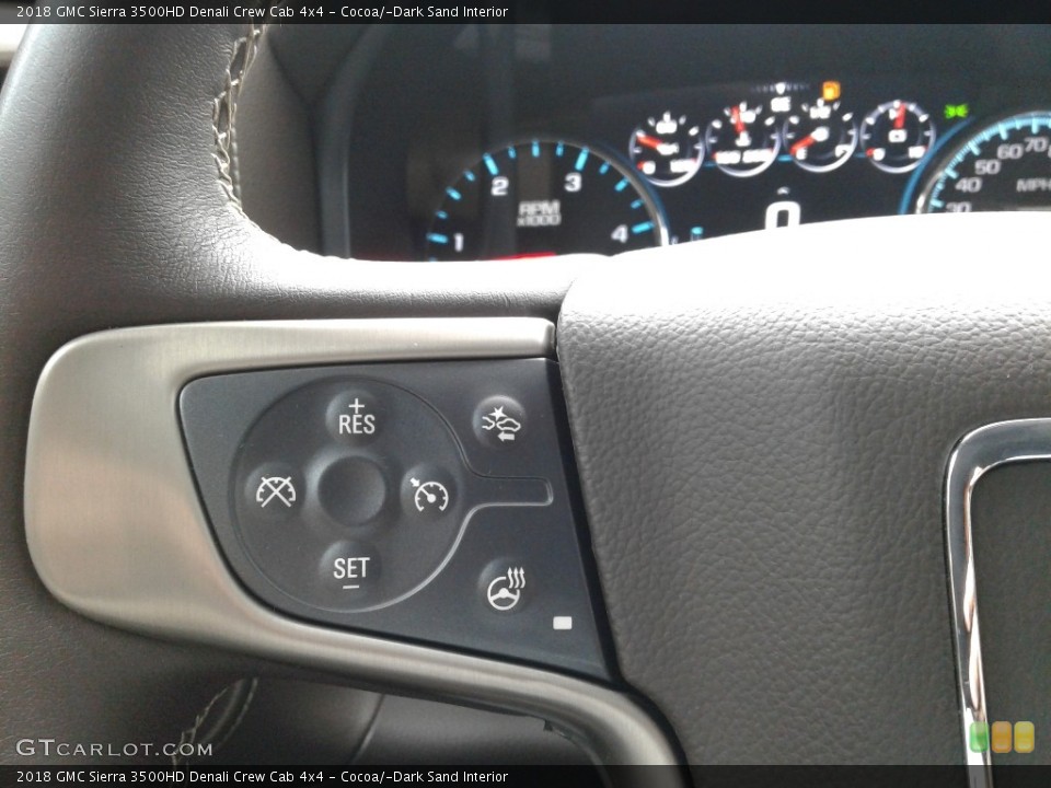 Cocoa/­Dark Sand Interior Steering Wheel for the 2018 GMC Sierra 3500HD Denali Crew Cab 4x4 #139692675