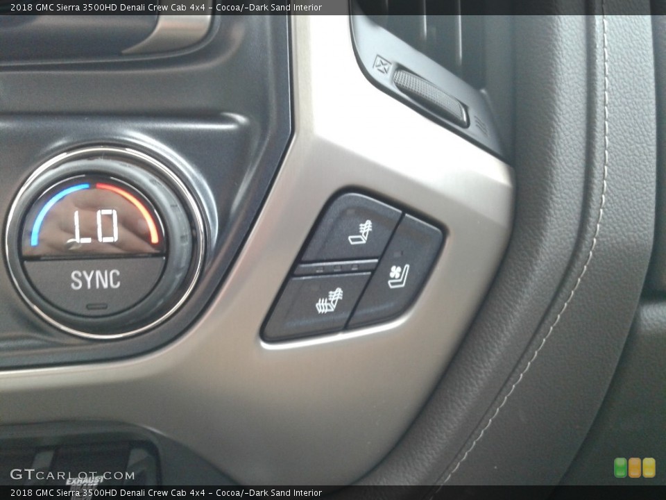Cocoa/­Dark Sand Interior Controls for the 2018 GMC Sierra 3500HD Denali Crew Cab 4x4 #139692888