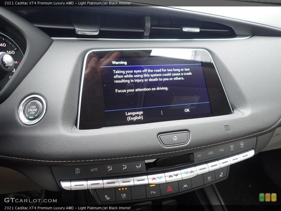 Light Platinum/Jet Black Interior Controls for the 2021 Cadillac XT4 Premium Luxury AWD #139694529