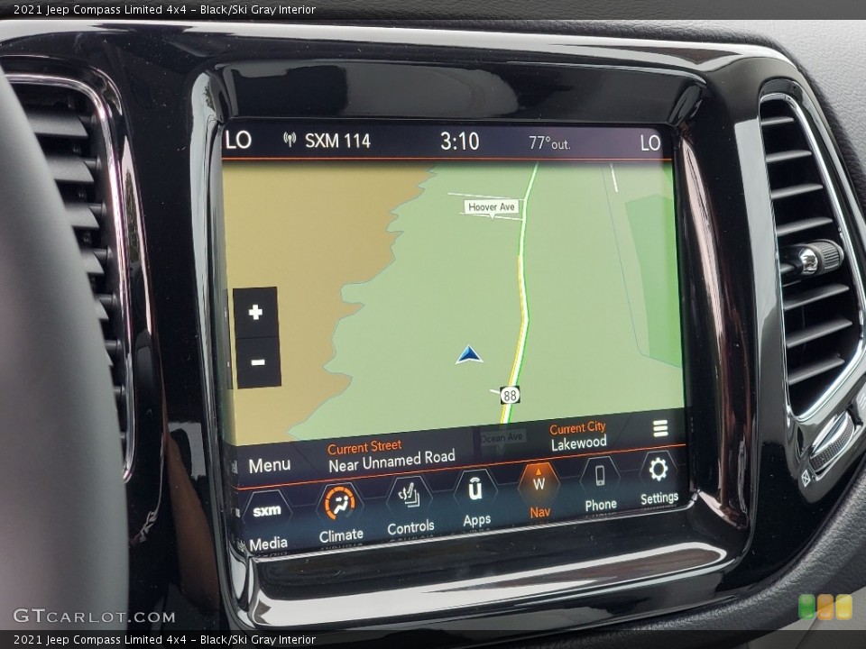 Black/Ski Gray Interior Navigation for the 2021 Jeep Compass Limited 4x4 #139700901