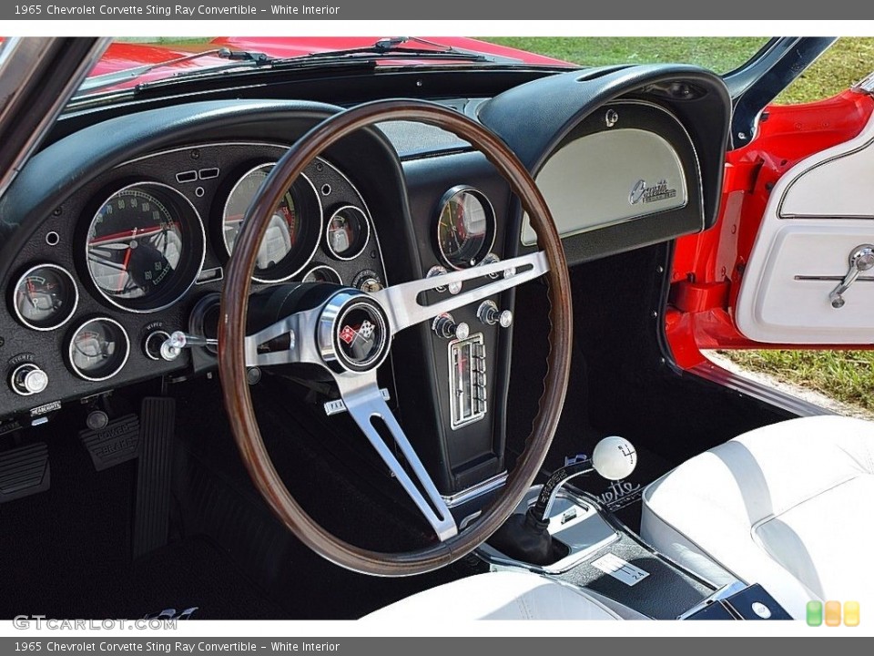 White Interior Steering Wheel for the 1965 Chevrolet Corvette Sting Ray Convertible #139721643