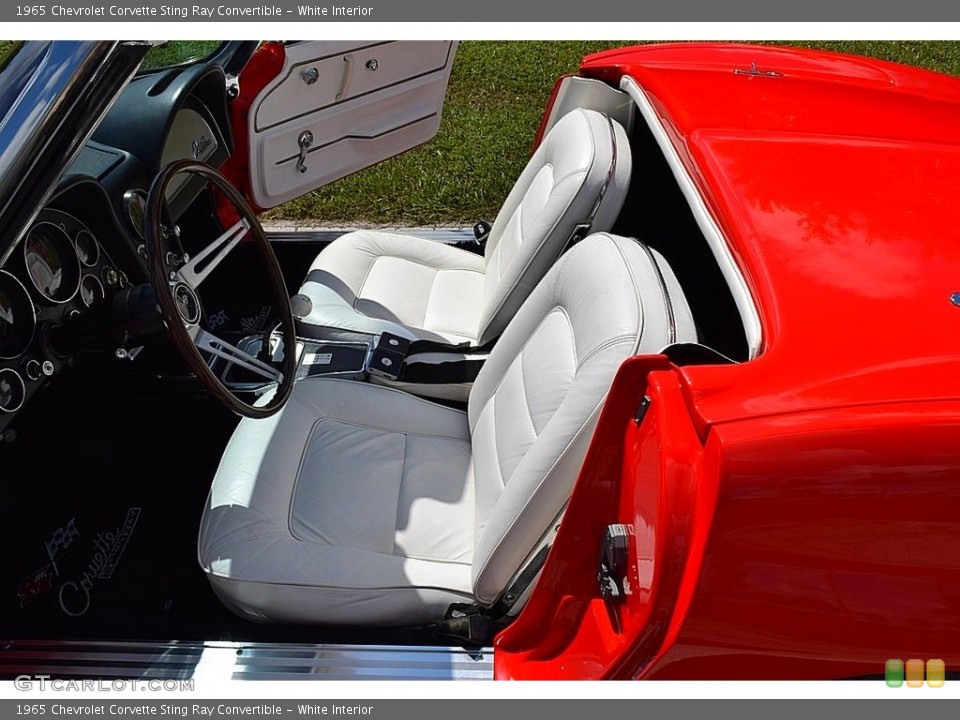 White Interior Front Seat for the 1965 Chevrolet Corvette Sting Ray Convertible #139721811