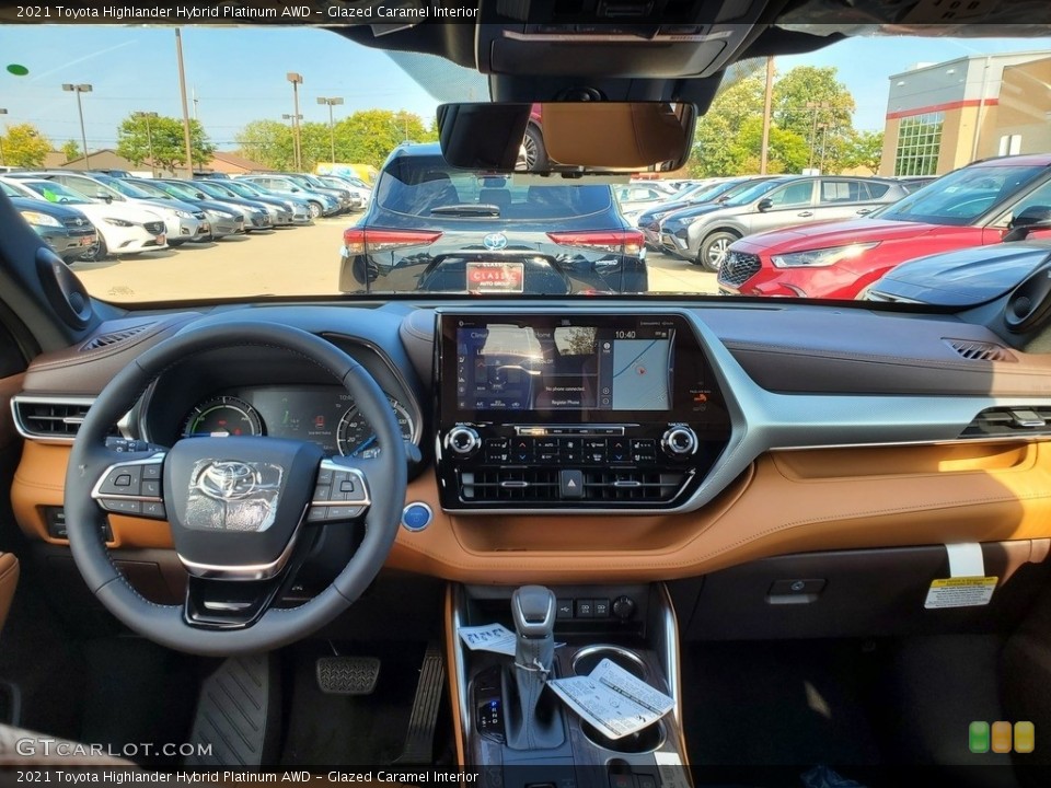 Glazed Caramel Interior Dashboard for the 2021 Toyota Highlander Hybrid Platinum AWD #139722865