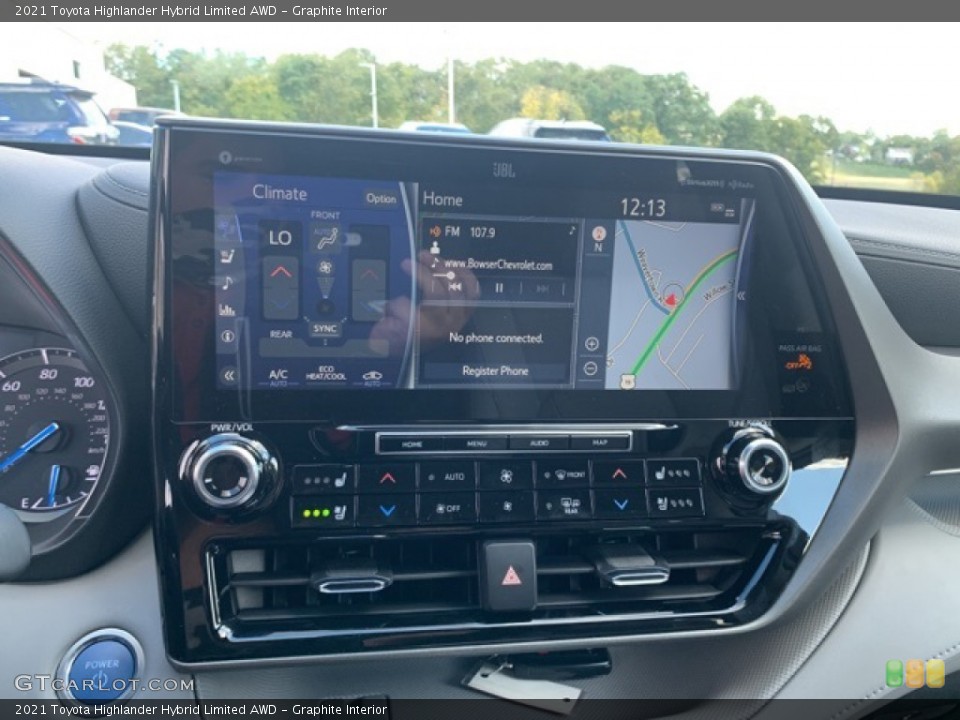 Graphite Interior Controls for the 2021 Toyota Highlander Hybrid Limited AWD #139723086