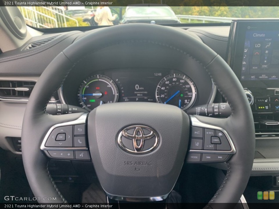 Graphite Interior Steering Wheel for the 2021 Toyota Highlander Hybrid Limited AWD #139723739