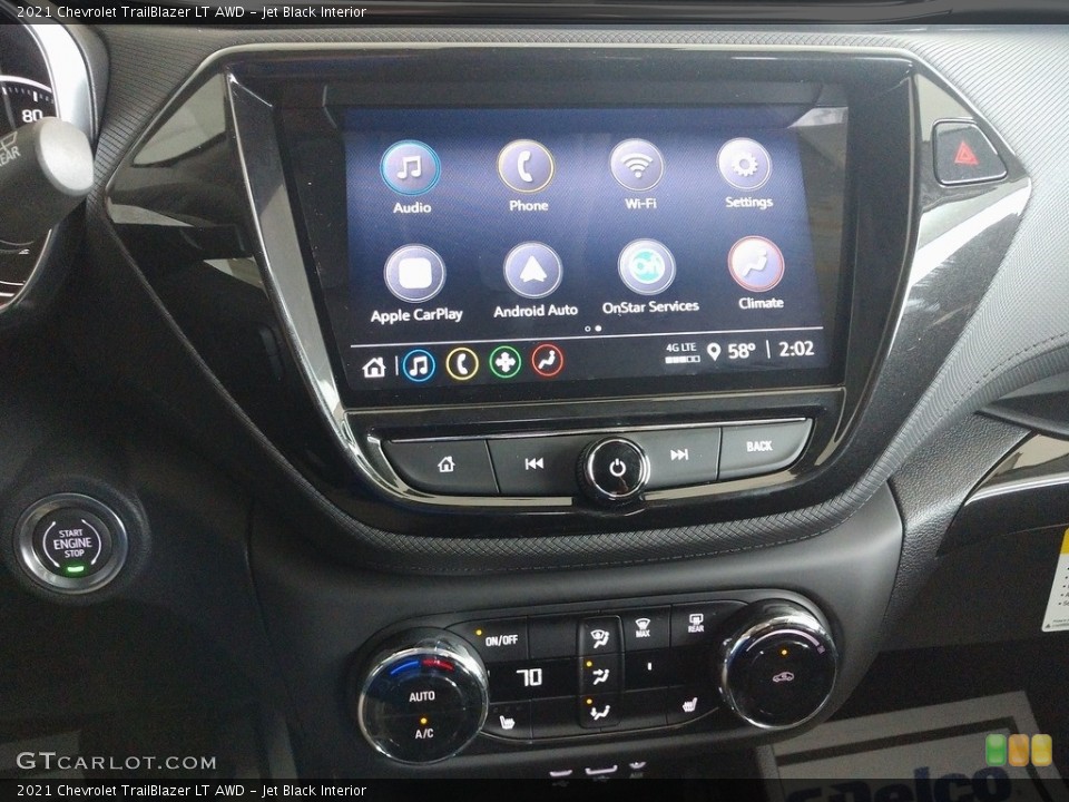 Jet Black Interior Controls for the 2021 Chevrolet TrailBlazer LT AWD #139726080