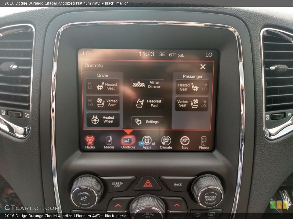 Black Interior Controls for the 2016 Dodge Durango Citadel Anodized Platinum AWD #139726569