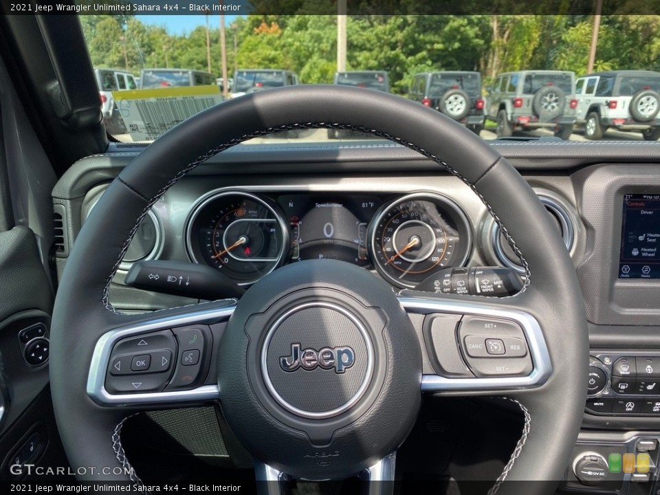 Black Interior Steering Wheel for the 2021 Jeep Wrangler Unlimited Sahara 4x4 #139727679