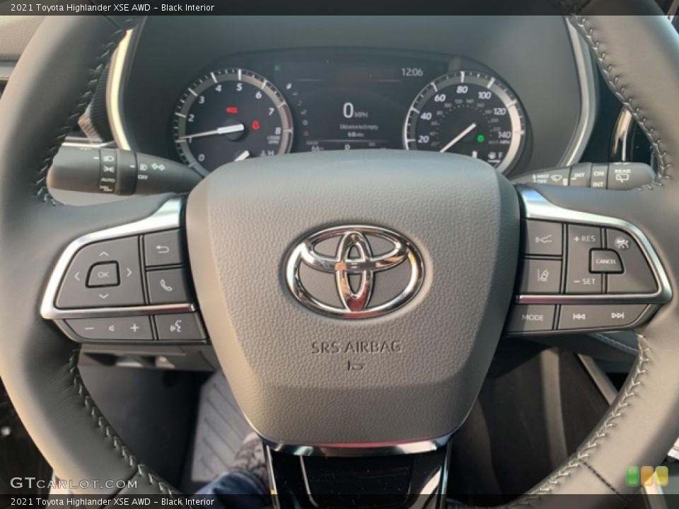 Black Interior Steering Wheel for the 2021 Toyota Highlander XSE AWD #139737075